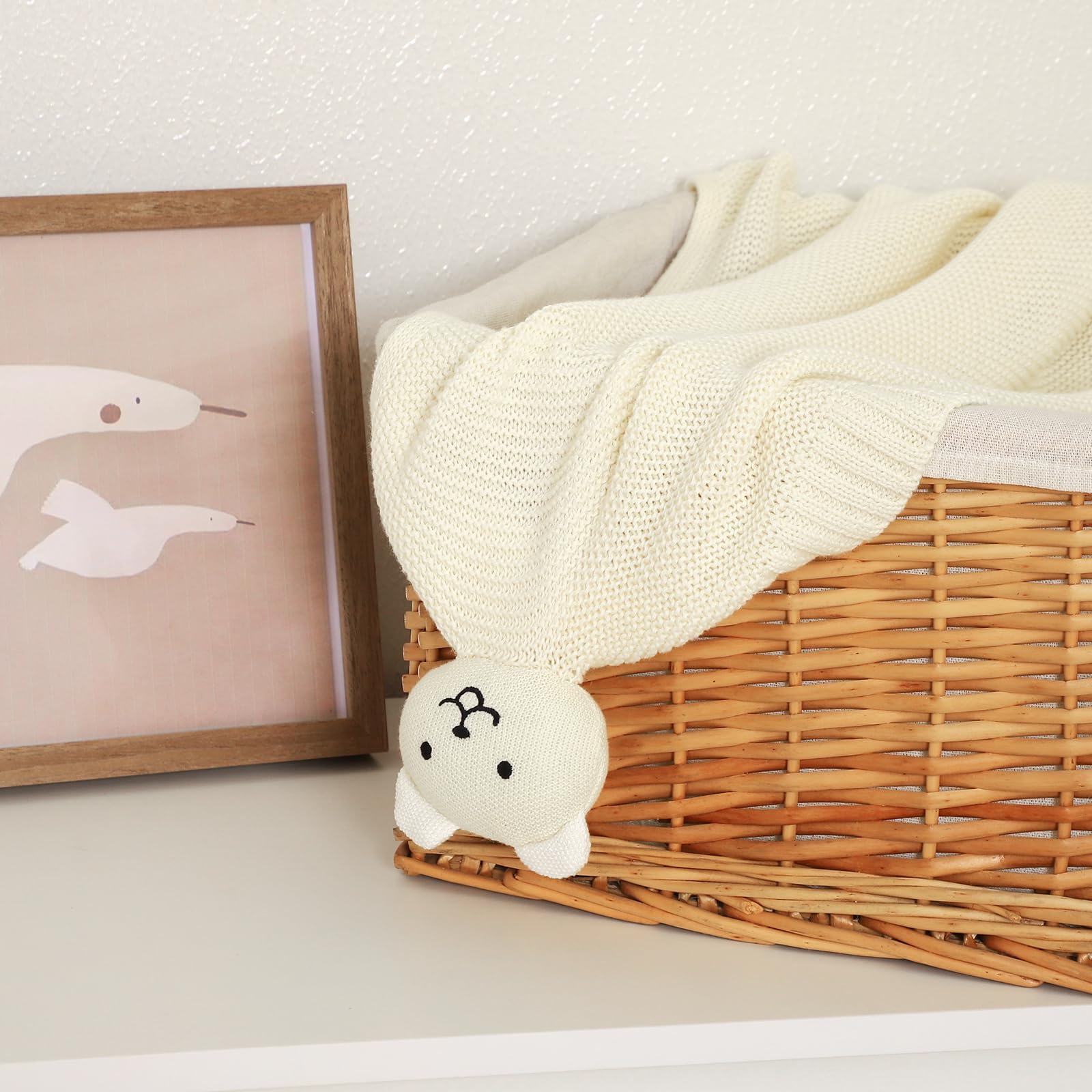 LAWKUL Bear Lovey blanket satin edges for smooth sensory feedback.