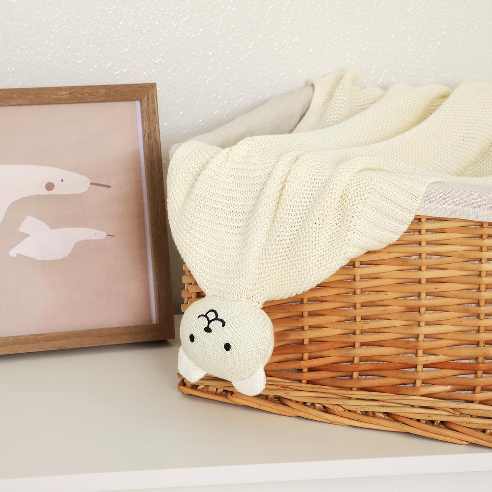 LAWKUL Bear Lovey blanket satin edges for smooth sensory feedback.