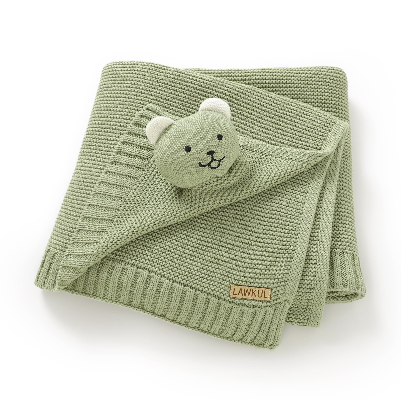 LAWKUL Bear Lovey blanket with soft plush texture for newborn comfort