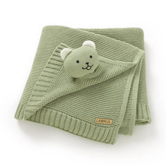 LAWKUL Bear Lovey blanket with soft plush texture for newborn comfort