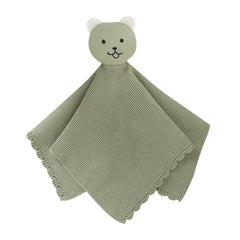 LAWKUL Bear Lovey close-up shows ultra-soft cotton texture for newborn comfort.