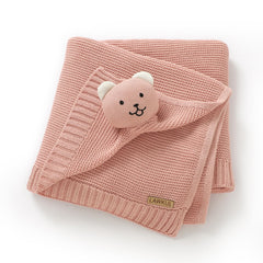 LAWKUL Bear Lovey front view, plush security for newborn comfort and daily snuggles.