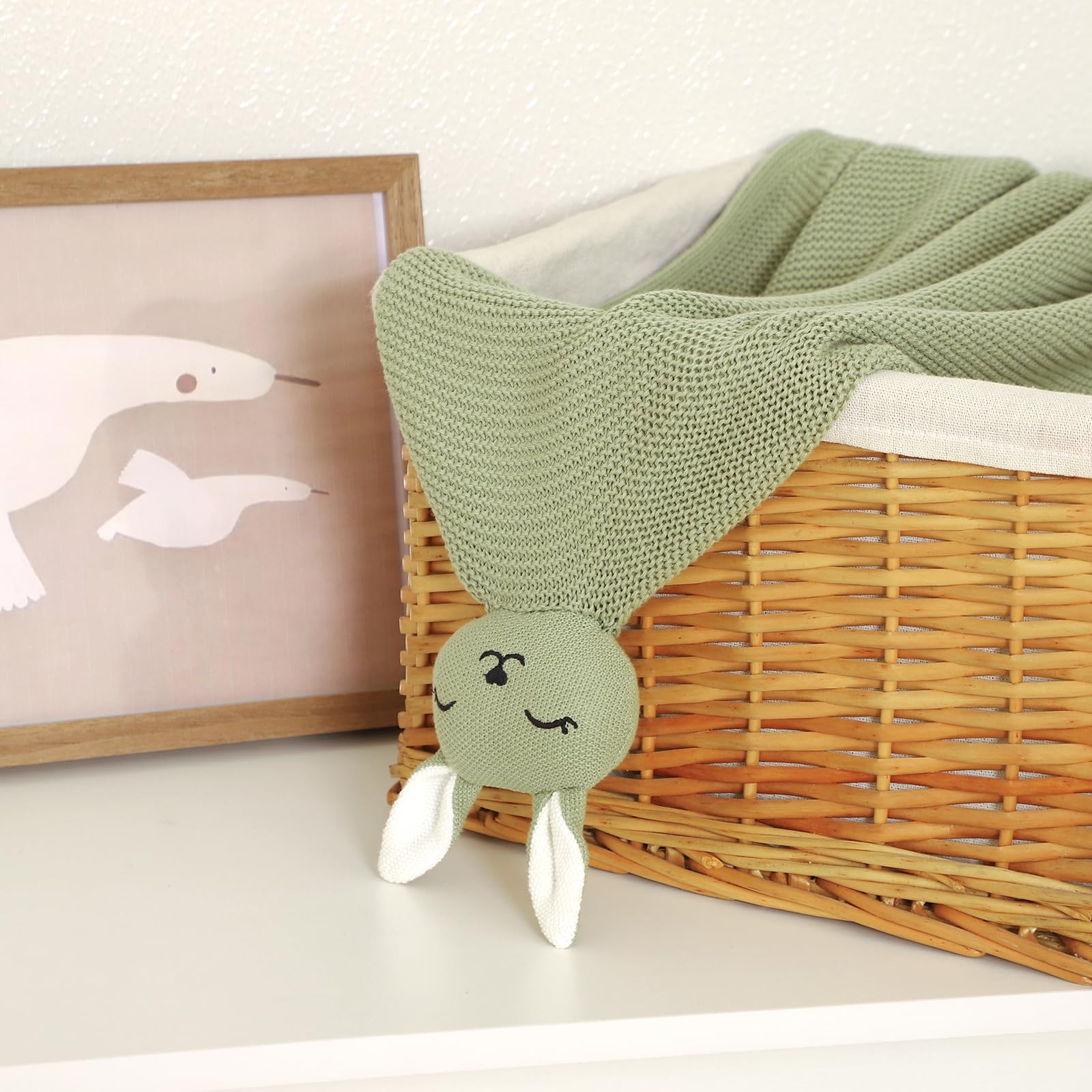 LAWKUL Bunny Lovey 40x30in size ideal for swaddling and travel