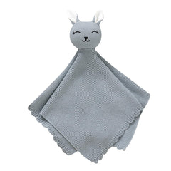 LAWKUL Bunny Lovey Blanket close-up fabric texture for newborn comfort.