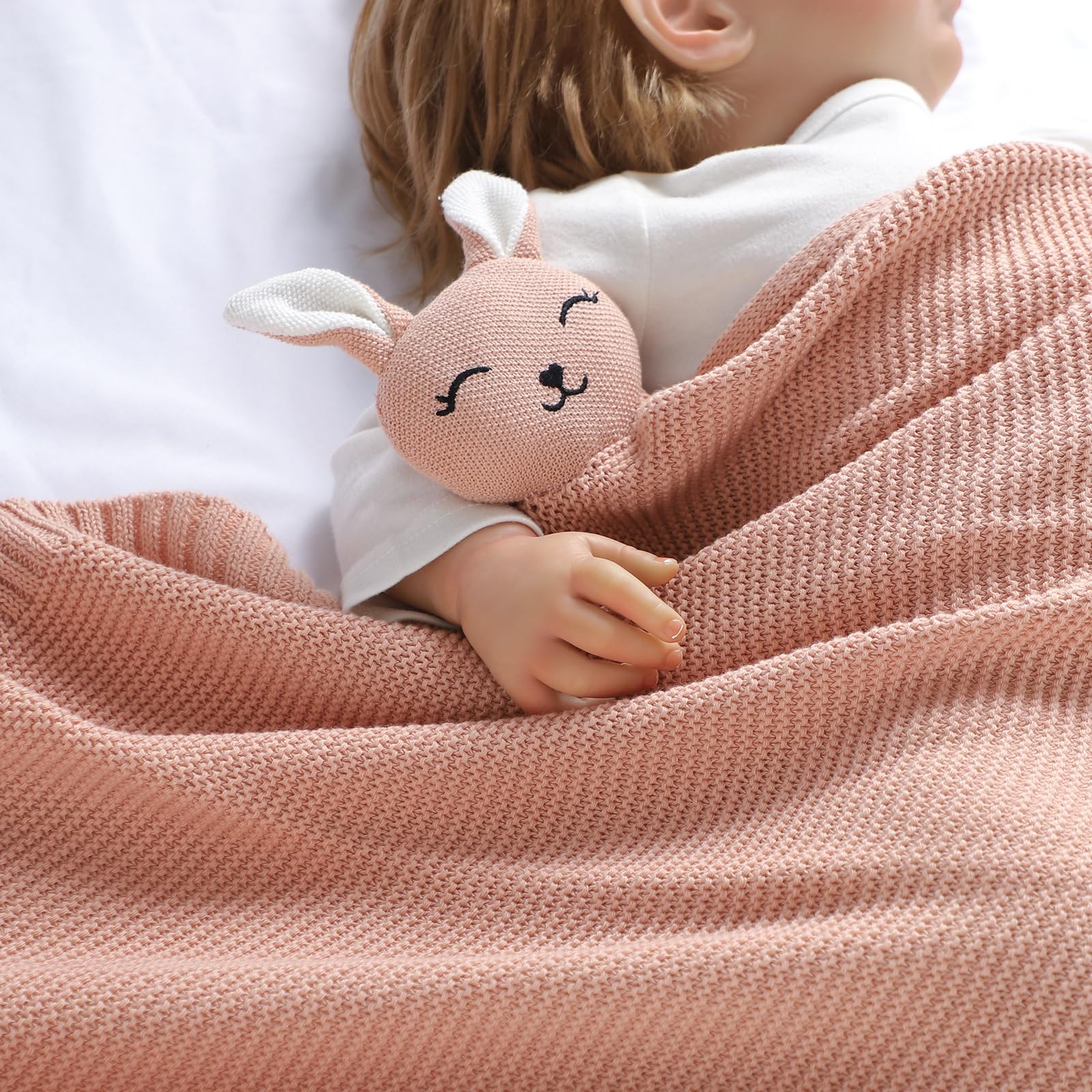 LAWKUL Bunny Lovey folded for travel fits easily into a diaper bag