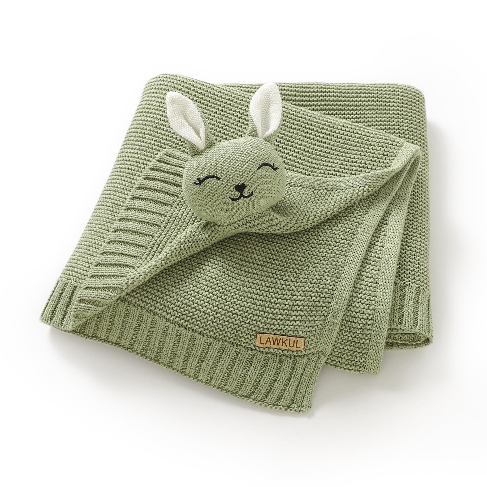 LAWKUL Bunny Lovey blanket close-up of ultra-soft fabric for newborn comfort