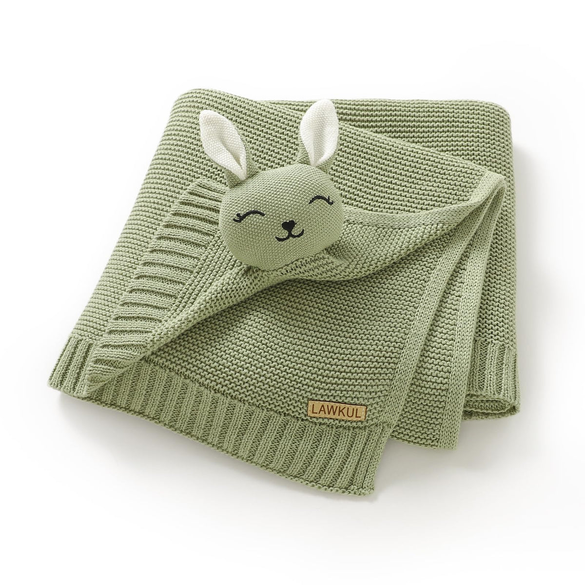 LAWKUL Bunny Lovey blanket close-up of ultra-soft fabric for newborn comfort