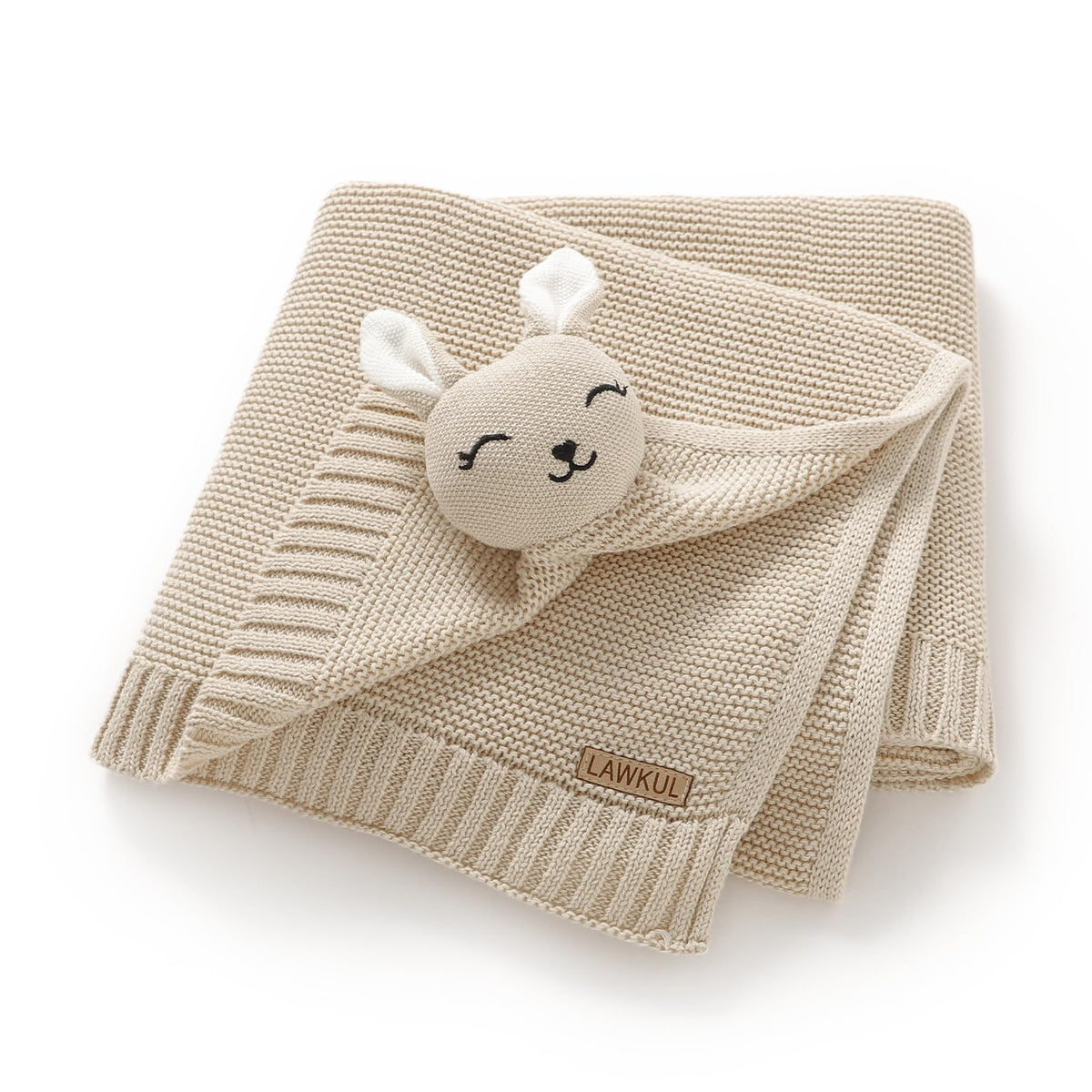 LAWKUL Bunny Lovey blanket soft-plush for newborn comfort.