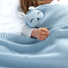 LAWKUL Bunny Lovey Blanket bunny ears provide tactile security for soothing naps.