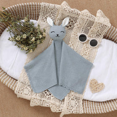 LAWKUL Bunny Lovey blue blanket in a sleep-friendly nursery setting.