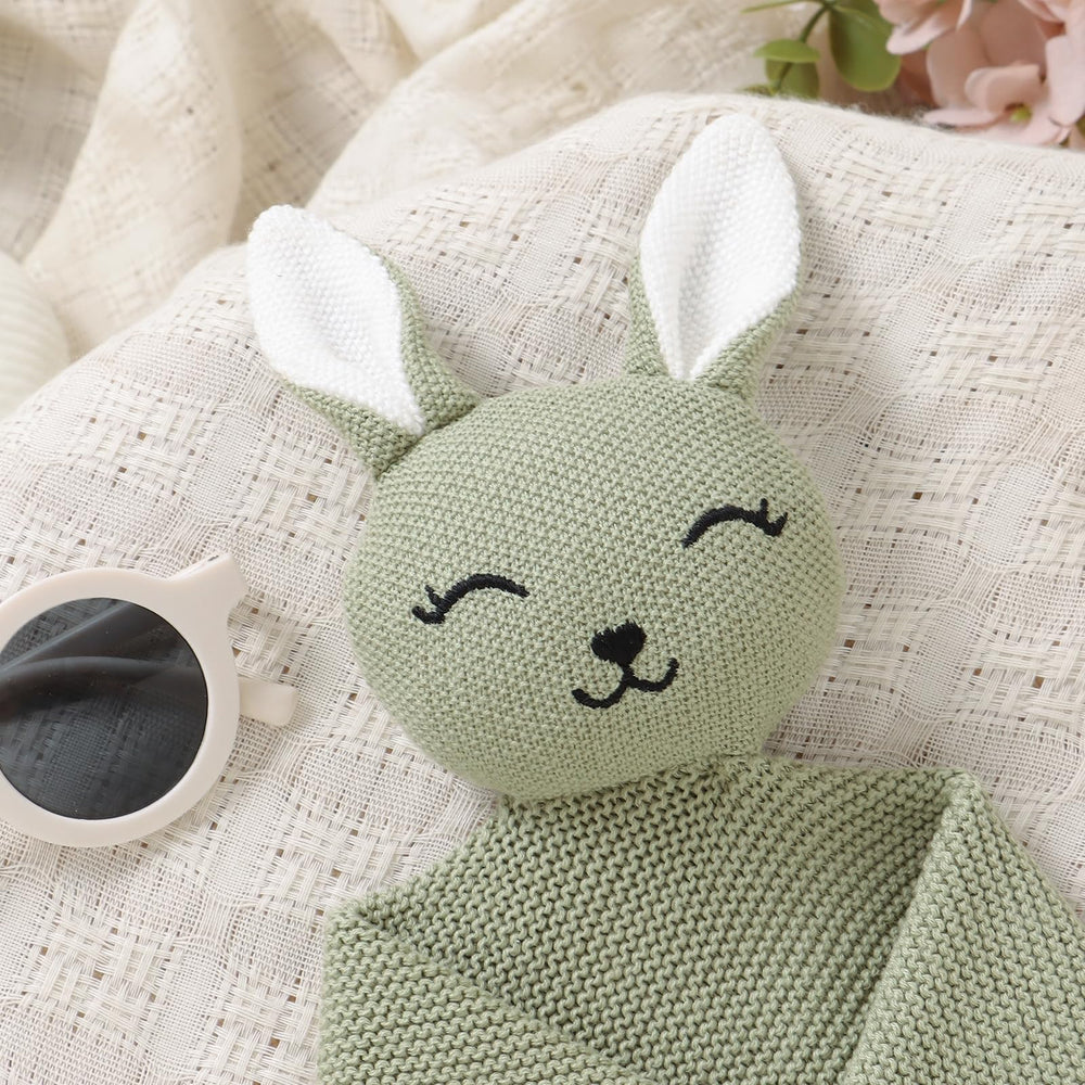 LAWKUL Bunny Lovey gender-neutral green design suitable for nursery photos.