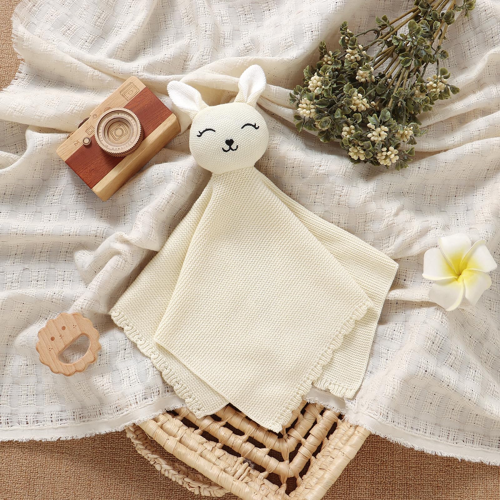 LAWKUL Bunny Lovey textures on the ears provide gentle tactile feedback for self-soothing