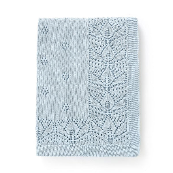 LAWKUL cellular blanket in blue provides breathable 100% cotton comfort for babies.