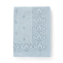 LAWKUL cellular blanket in blue provides breathable 100% cotton comfort for babies.