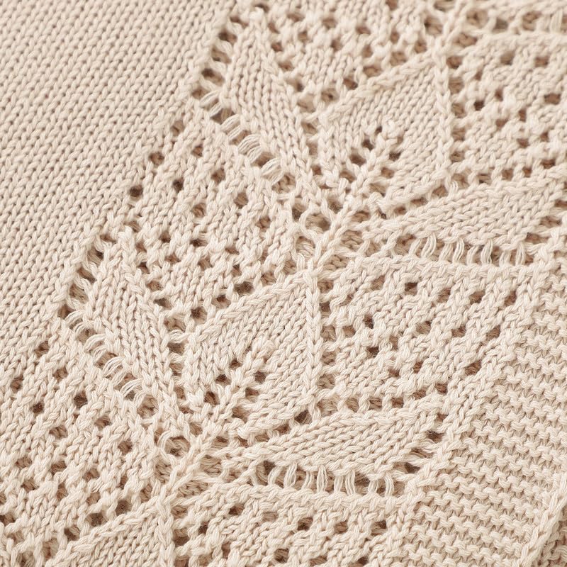 LAWKUL Crochet Floral Pattern Blanket; charming design suitable for gifting.