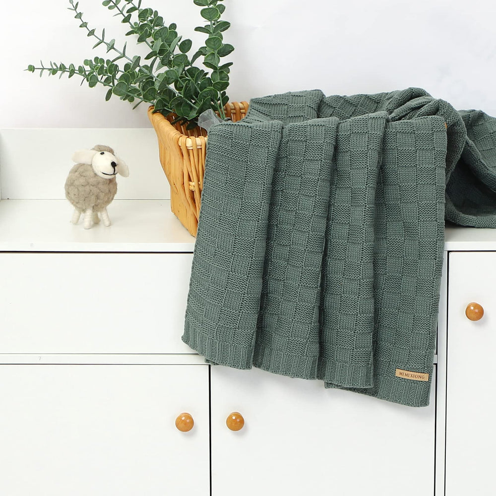 LAWKUL Green Baby Blanket used in stroller for on-the-go comfort