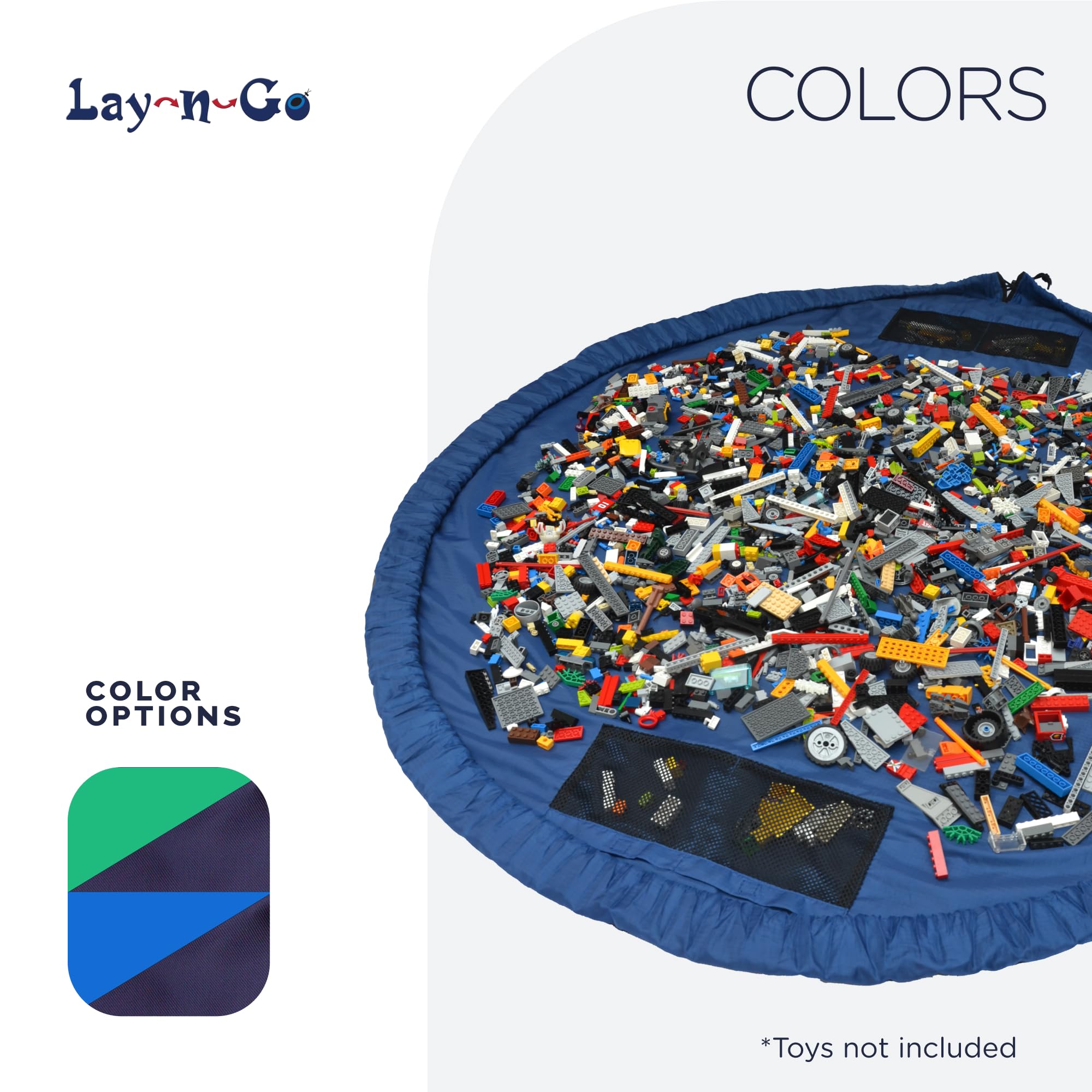Machine-washable Lay-n-Go fabric for easy cleanup