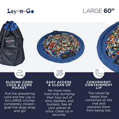 Raised lip on Lay-n-Go keeps toys in place during play