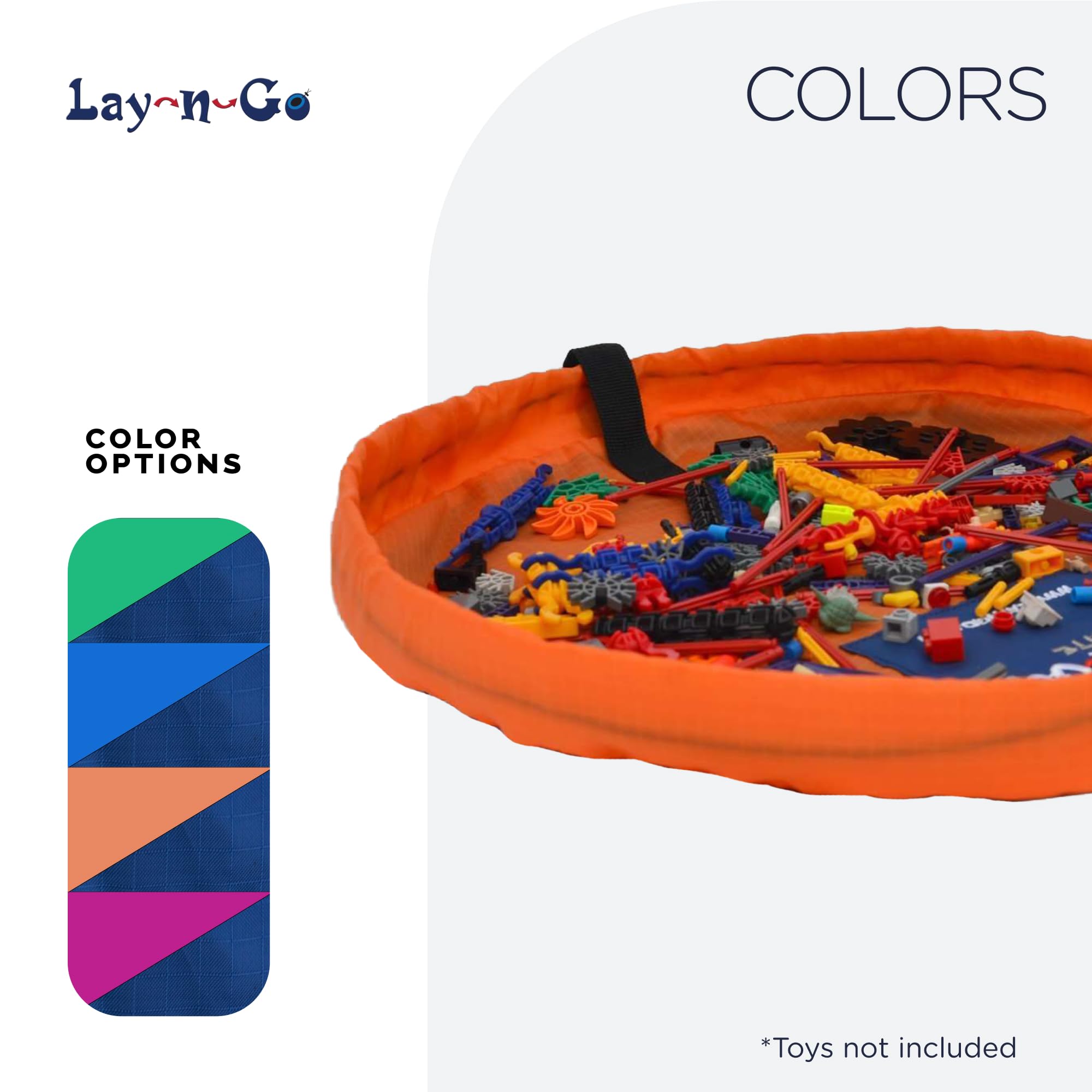 Lay-n-Go tote handle design enables effortless carrying at gatherings.