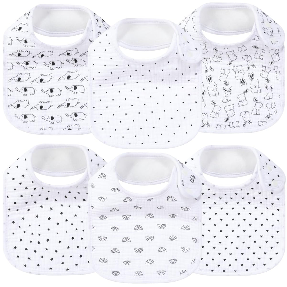 LazyRhino baby bibs: muslin-absorbent keeps messes at bay during meals.