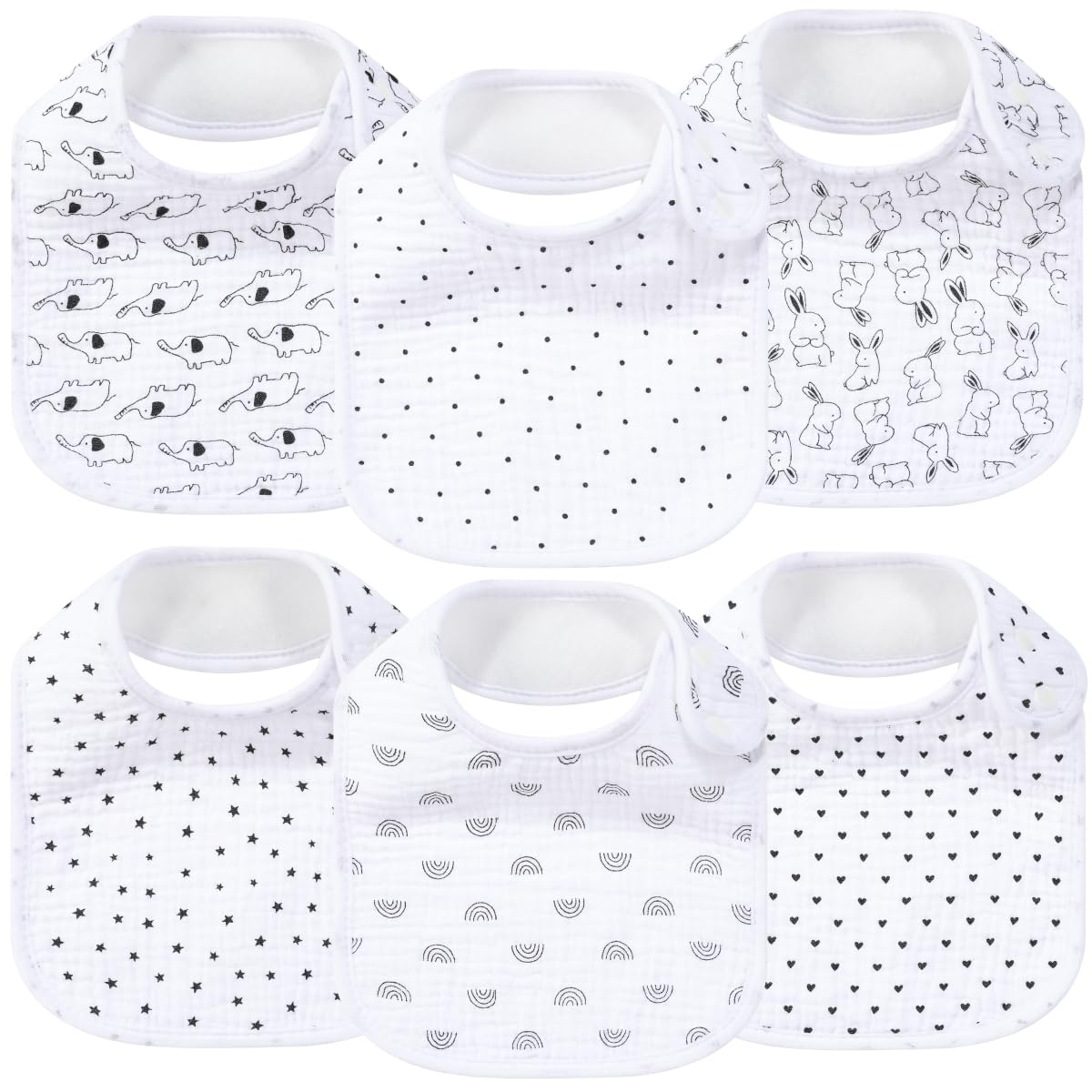 LazyRhino baby bibs: muslin-absorbent keeps messes at bay during meals.
