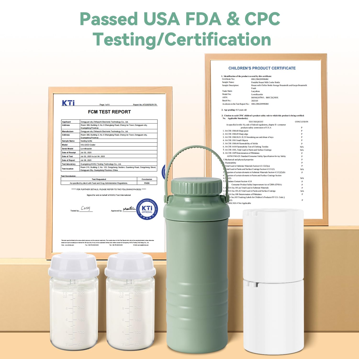 Lazyshine two inner BPA-free bottles enable separate warm and cold milk storage.