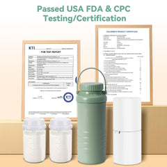 Lazyshine two inner BPA-free bottles enable separate warm and cold milk storage.