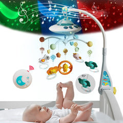 Lcasio baby musical crib mobile with stars soothes newborns at bedtime