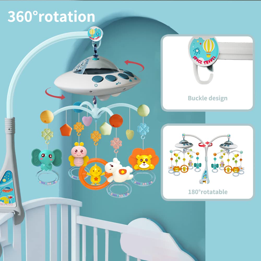 Lcasio crib mobile remote control adjusts volume and lighting easily