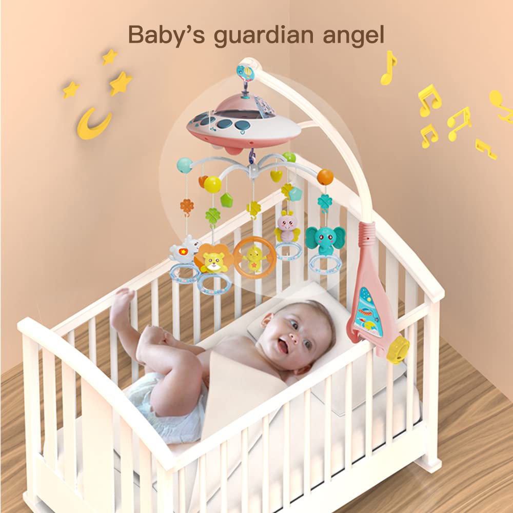 Lcasio crib mobile night light provides a calm nursery glow