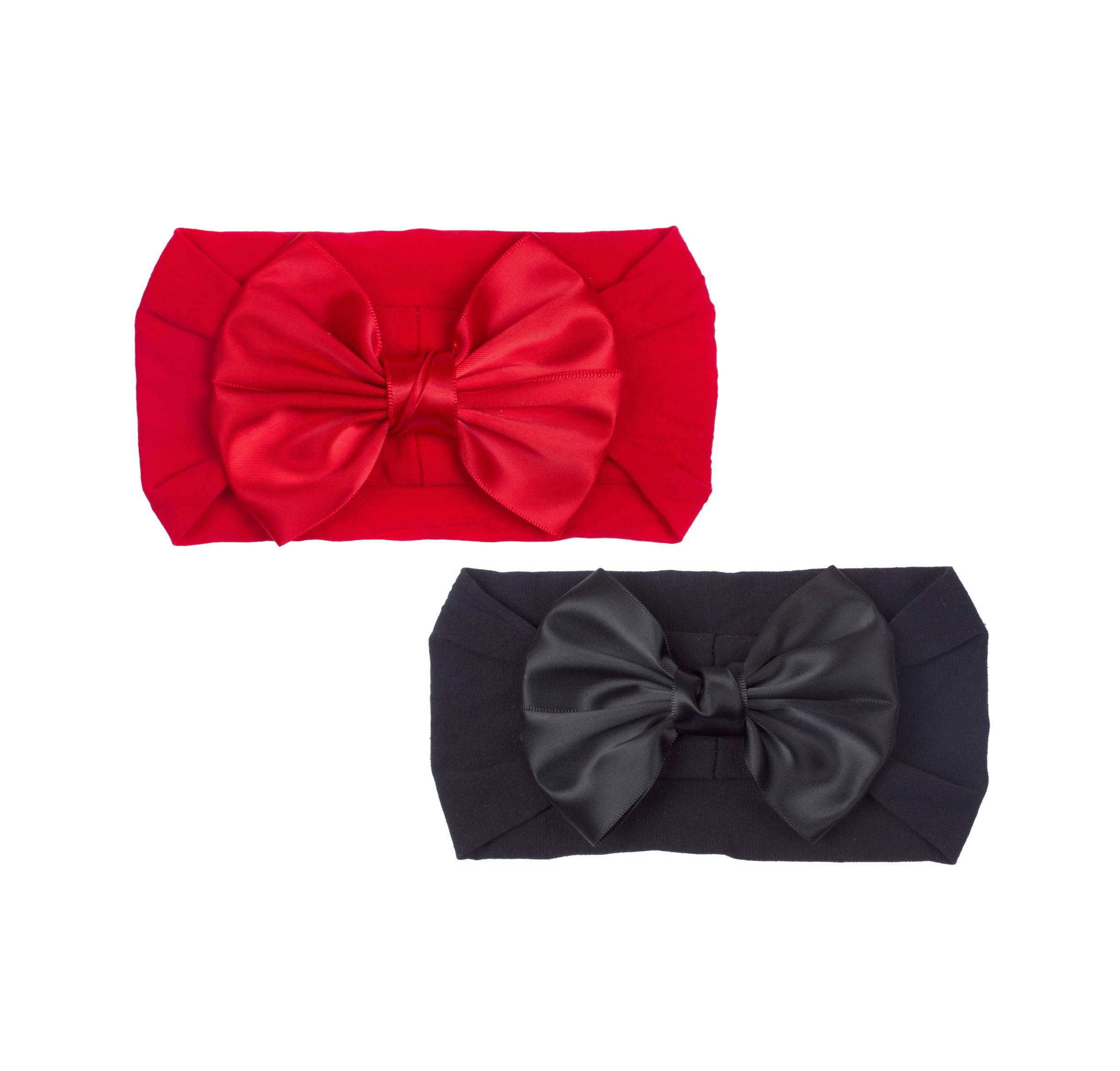 LDDCX baby bow headband in red and black for newborn comfort and cute photos.