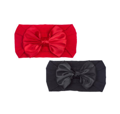 LDDCX baby bow headband in red and black for newborn comfort and cute photos.