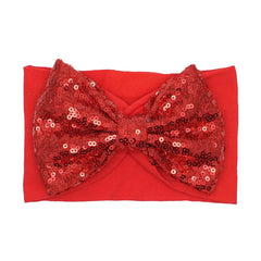 LDDCX glitter bow headband black, stylish accessory for family photos.