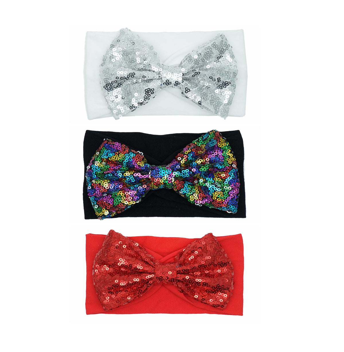 LDDCX glitter bow headband white, ideal for newborn photography and gifts.