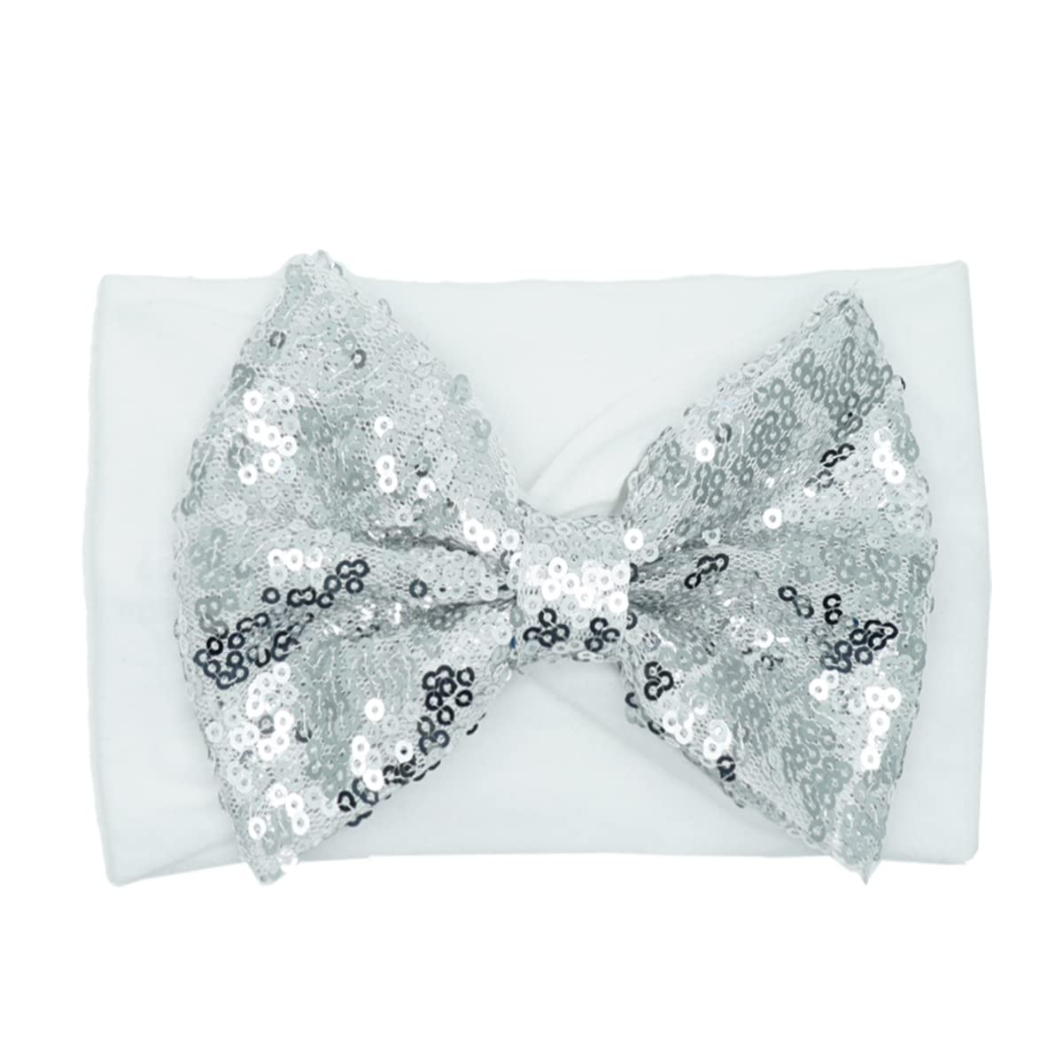 LDDCX sequin headband white, perfect for birthdays and holidays.