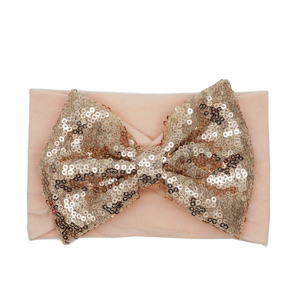 LDDCX cheer bow sequin headband festive look for newborns and toddlers