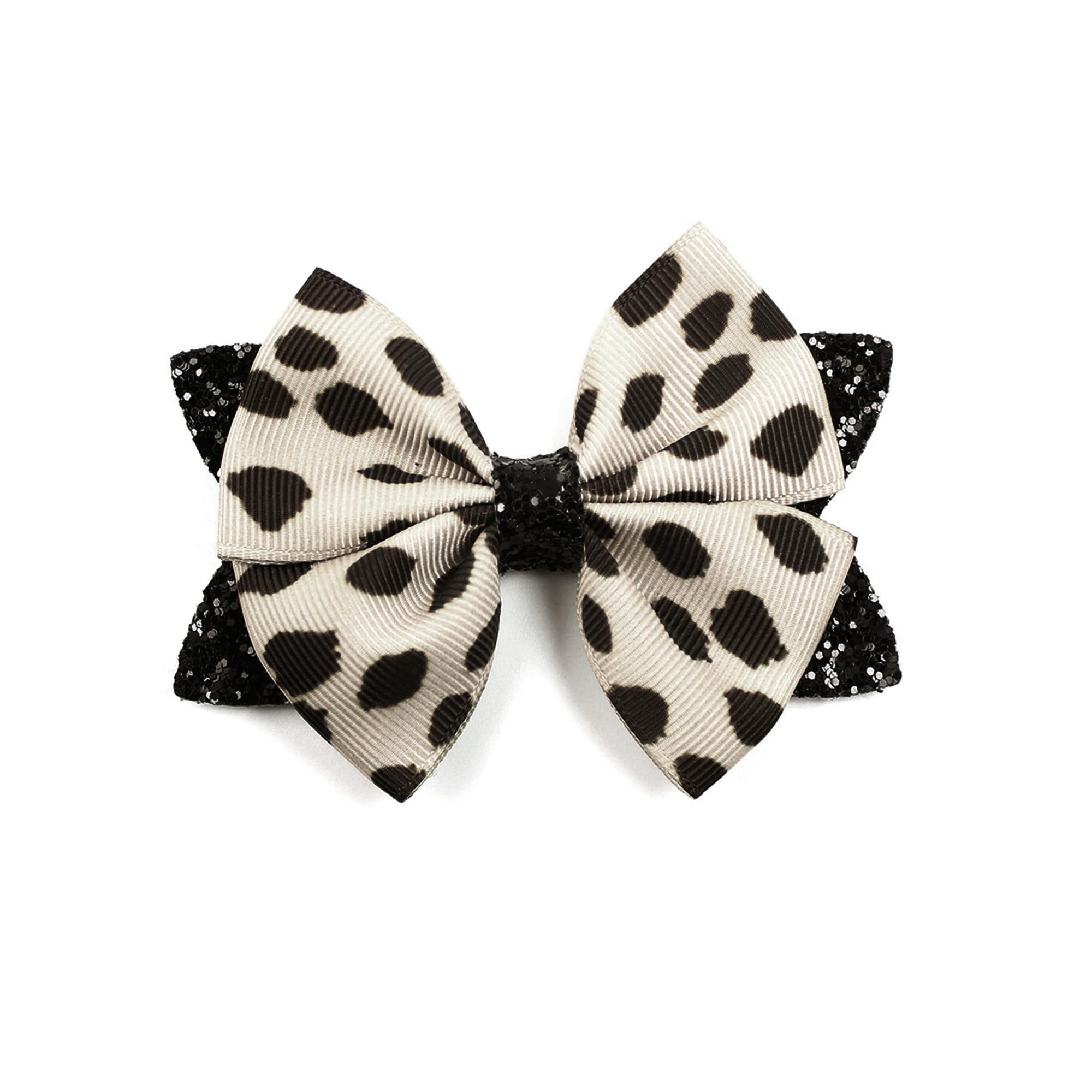 LDDCX glitter leopard hair bow clip adds sparkle to everyday looks