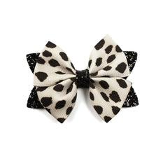 LDDCX glitter leopard hair bow clip adds sparkle to everyday looks