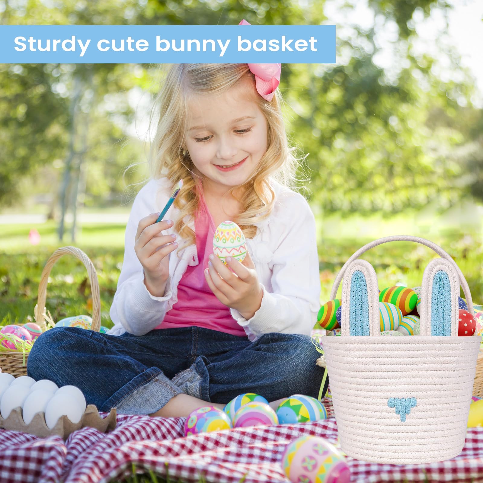 LDFDRT Easter basket features a colorful design for festive home decor.