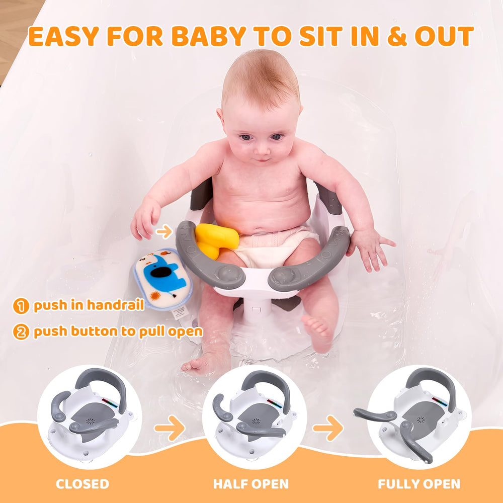 LDIIDII baby bath seat open backrest for easy access