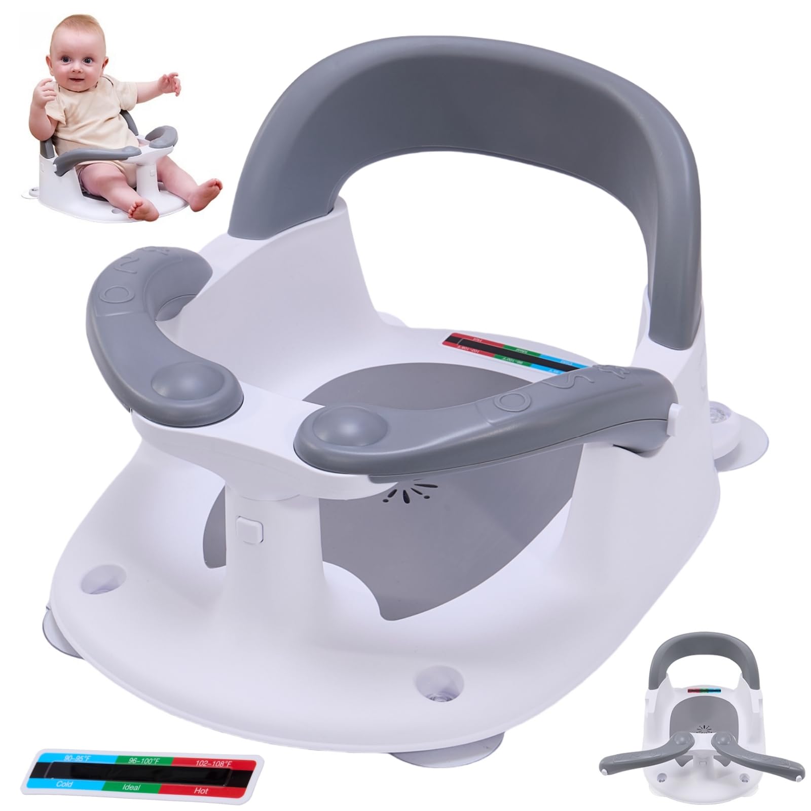 LDIIDII baby bath seat wrap-around ring for secure bathing