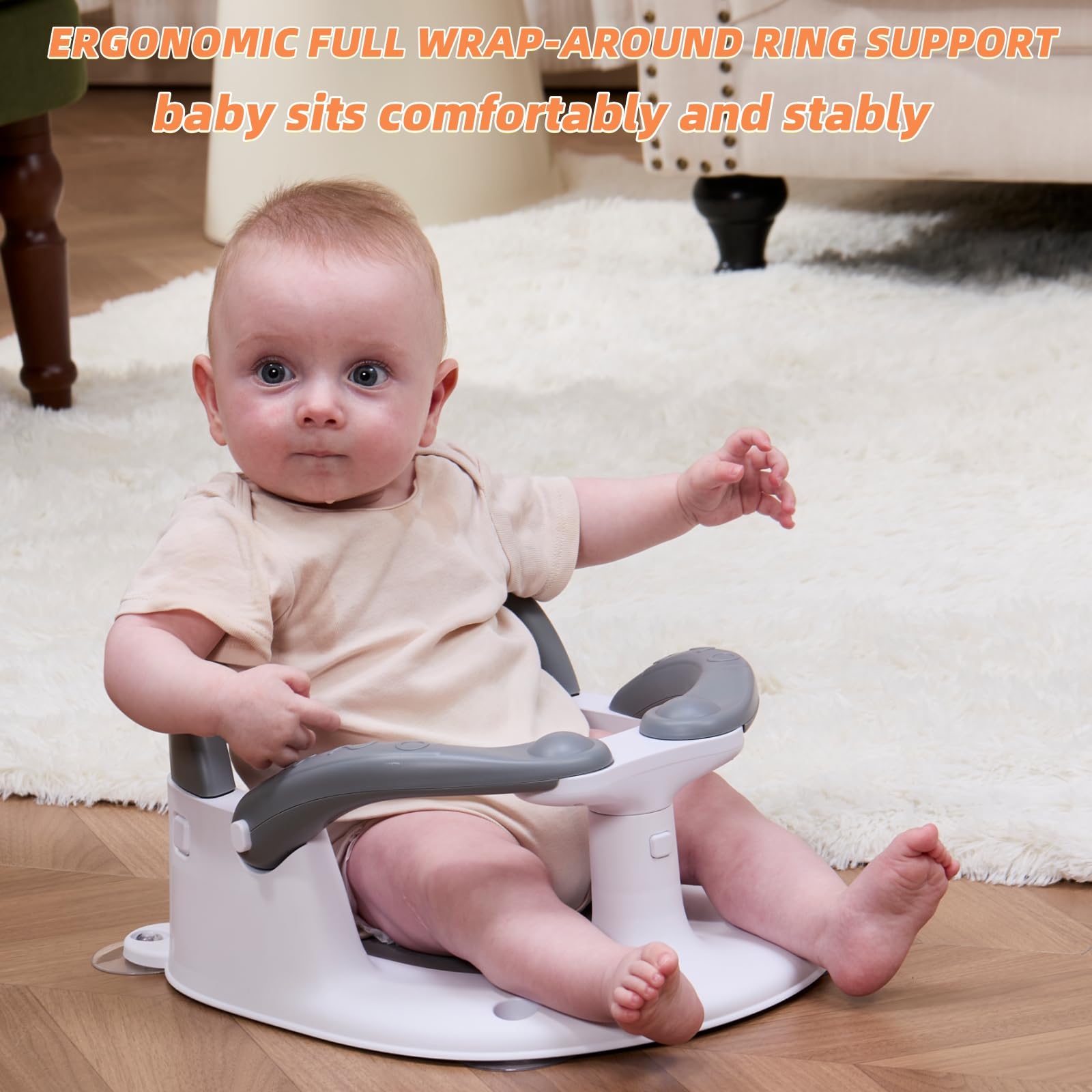 LDIIDII bath seat four suction cups for stable mounting