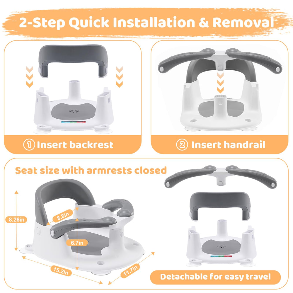 LDIIDII bath seat travel-friendly assembly and setup