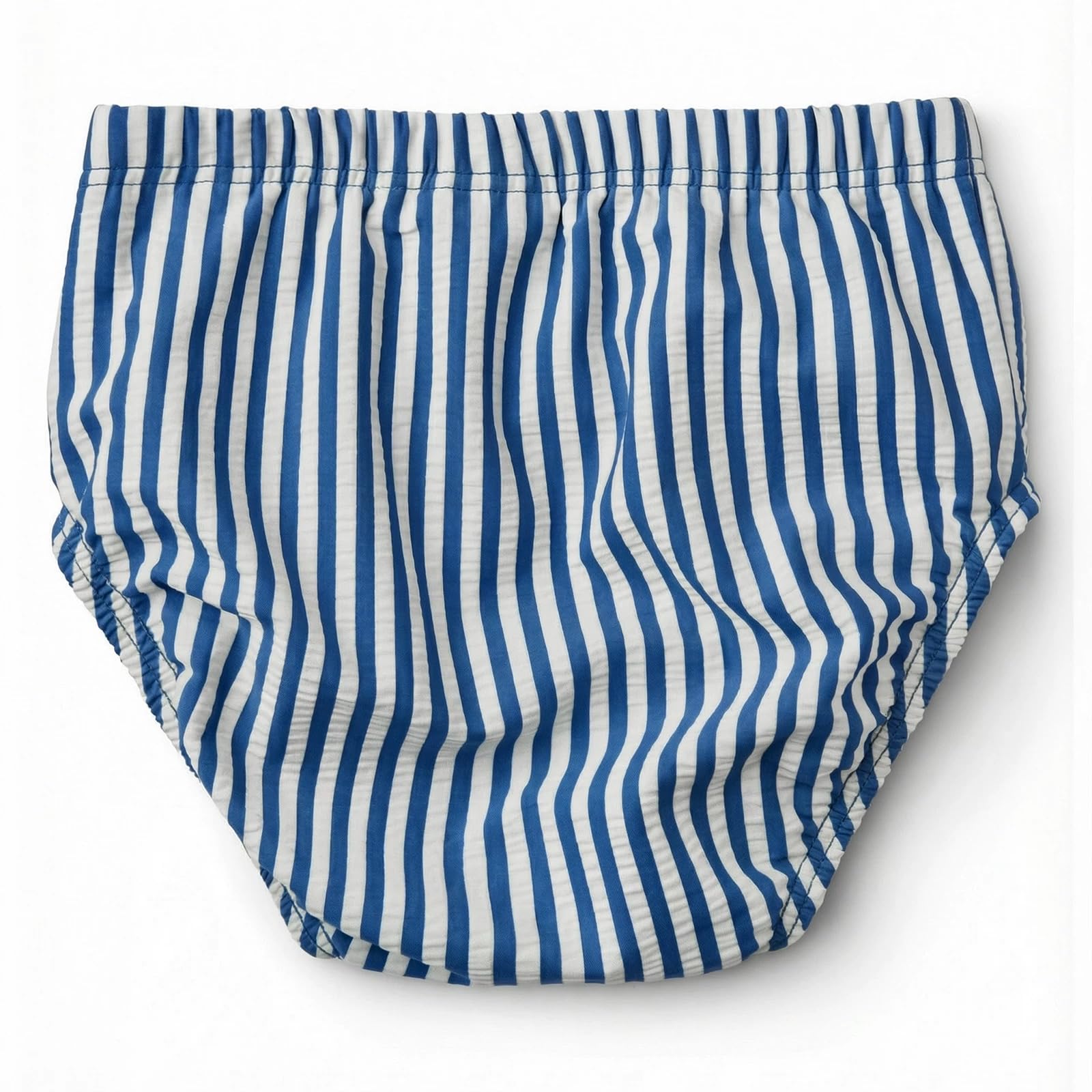 LDIOIF seersucker blue stripe swim pants with lightweight outer fabric for comfortable water play