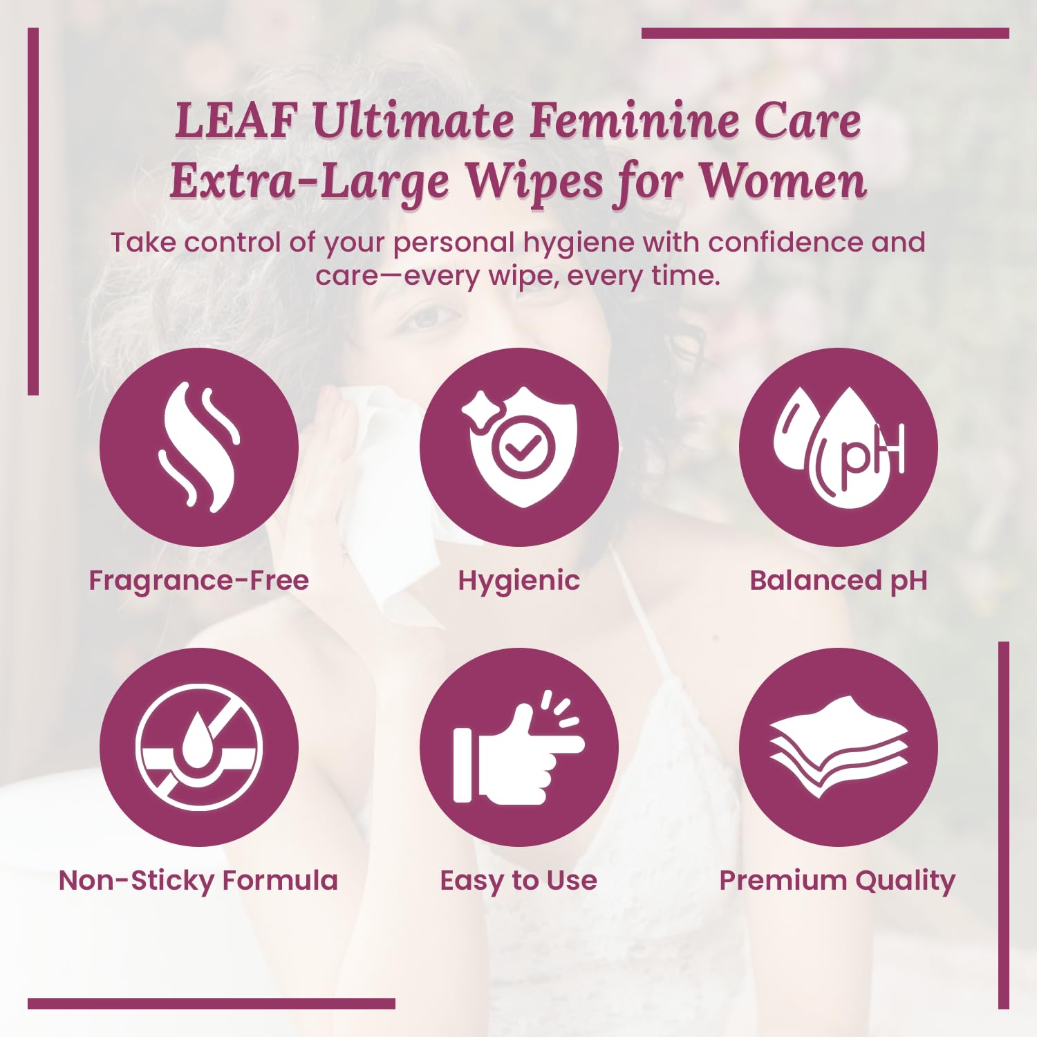 LEAF Wet Wipes fragrance-free design suitable for sensitive skin