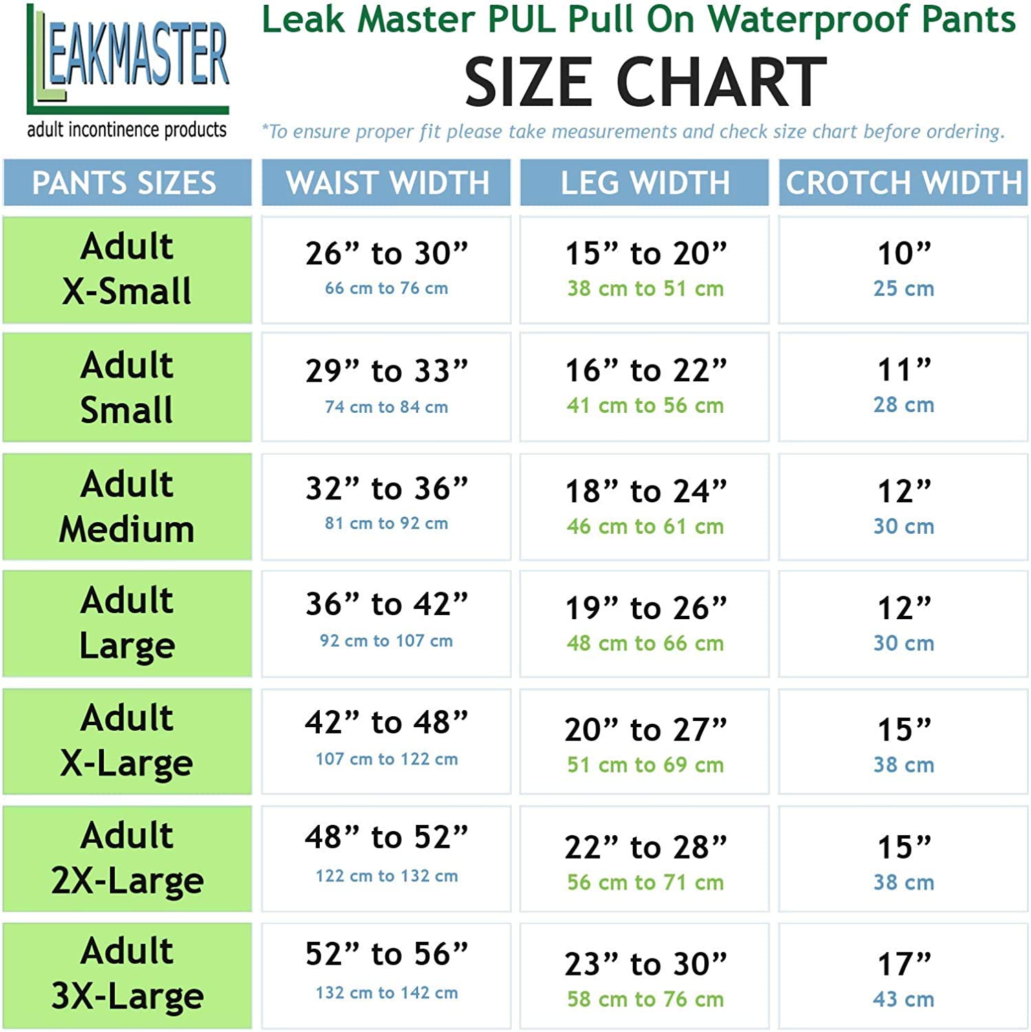 LeakMaster Adult PUL Waterproof Pants, side view, breathable fabric for all-day comfort.