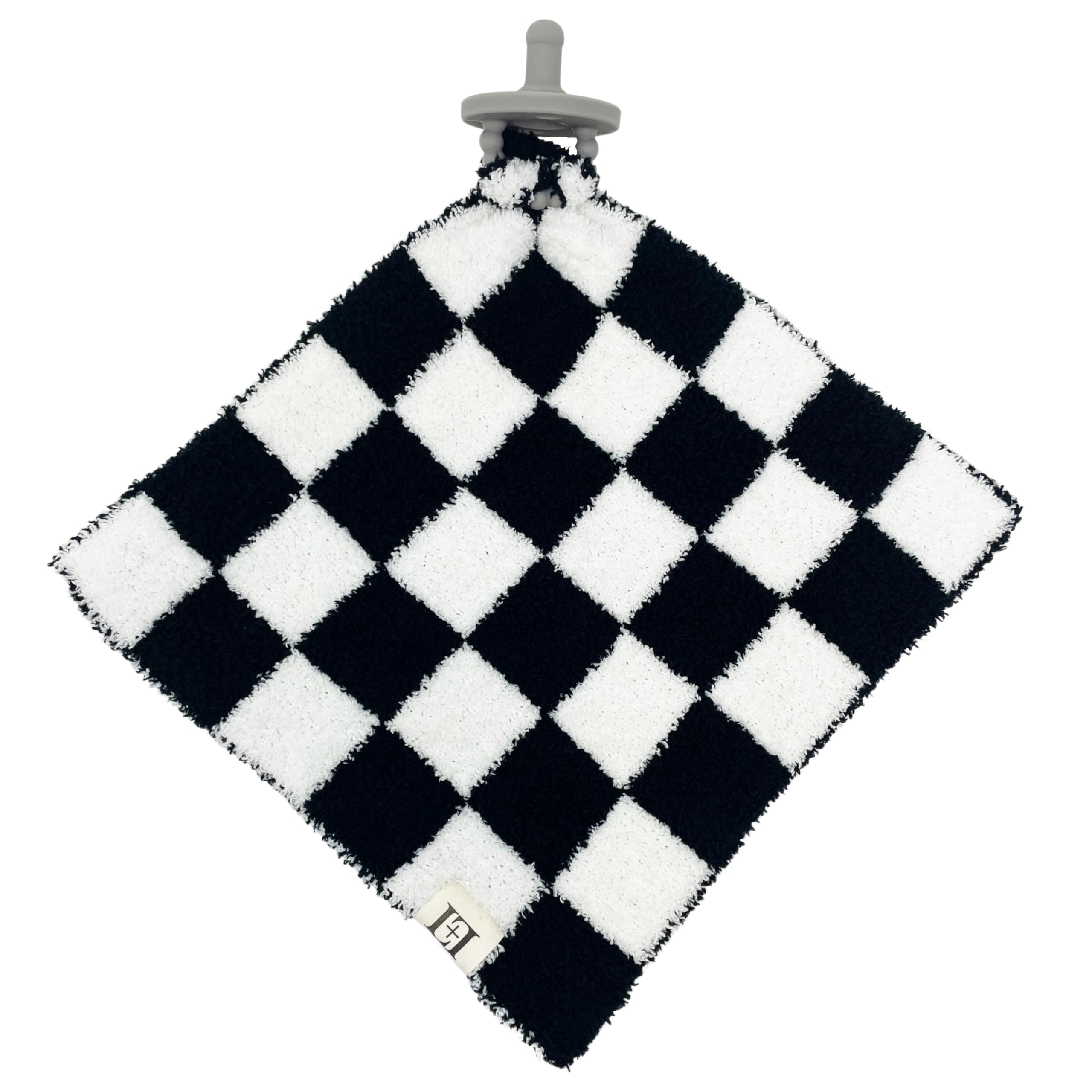 Leaps + Legends checkered lovey front view for cozy newborn comfort