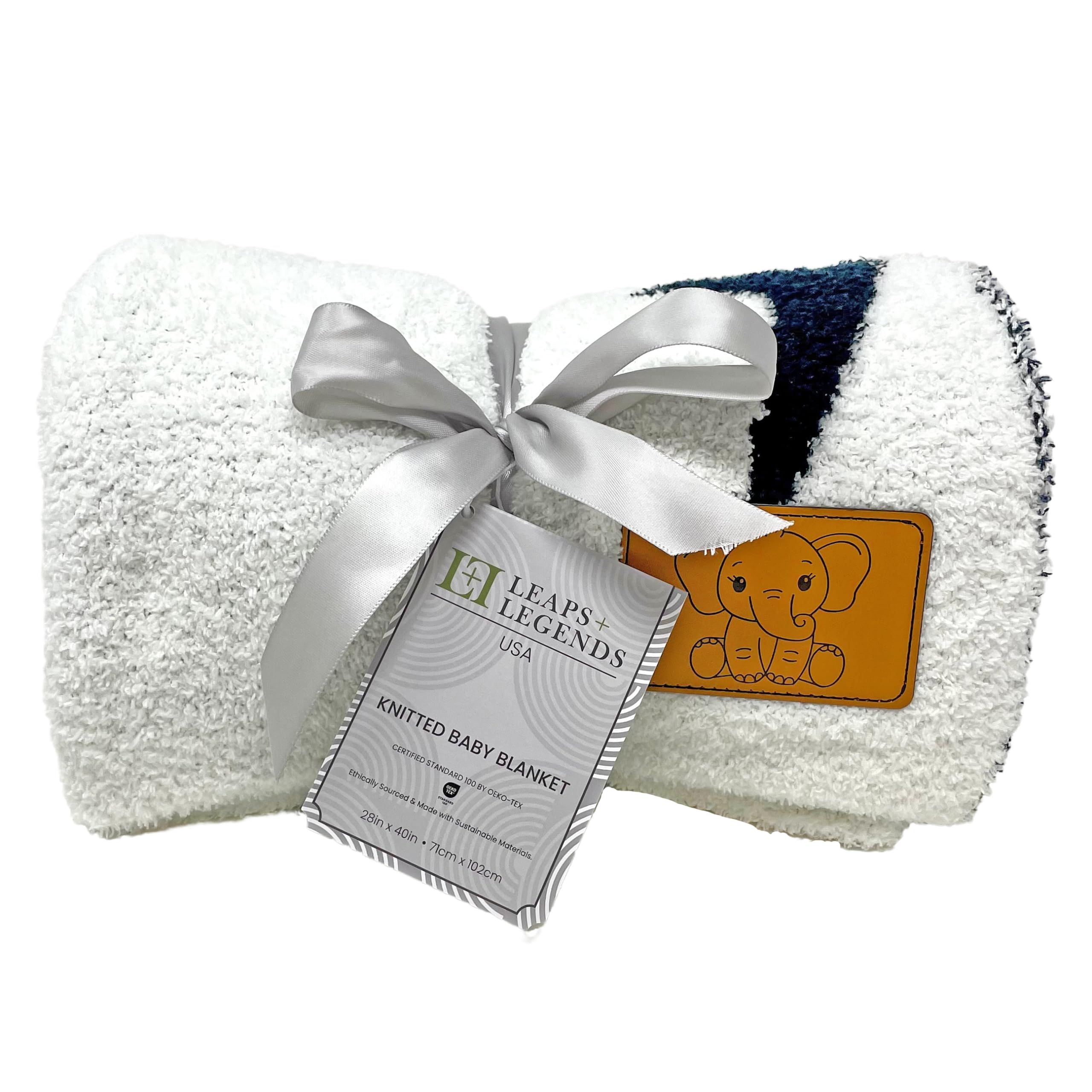 Leaps + Legends DreamSoft knit blanket for modern nurseries.