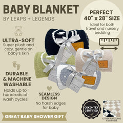 Leaps + Legends lightning bolt blanket in crib offers soft warmth.