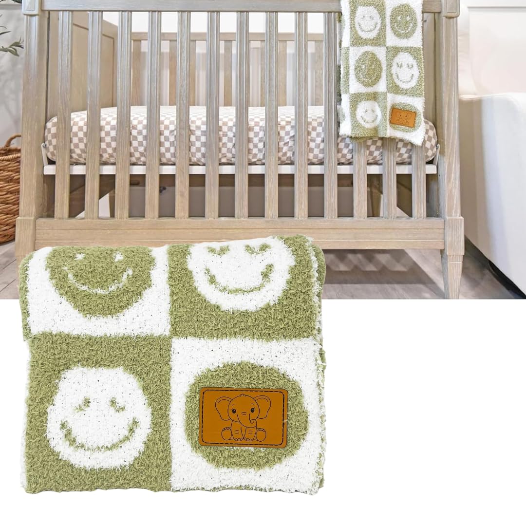 Leaps + Legends USA checkered smiley blanket cover for crib or stroller snuggles